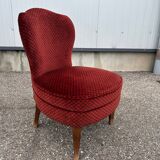 pair of red velvet toad armchairs