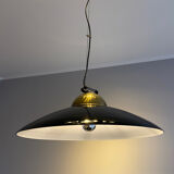 Chandelier in brass and black lacquered metal, Italy 70's