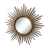 Miroir soleil en bois doré 50cm