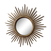 Golden wooden sun mirror