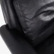 Fauteuil en cuir noir, design danois, années 1970, production : Danemark