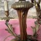 Lustre bronze doré 6 bougies annees 100