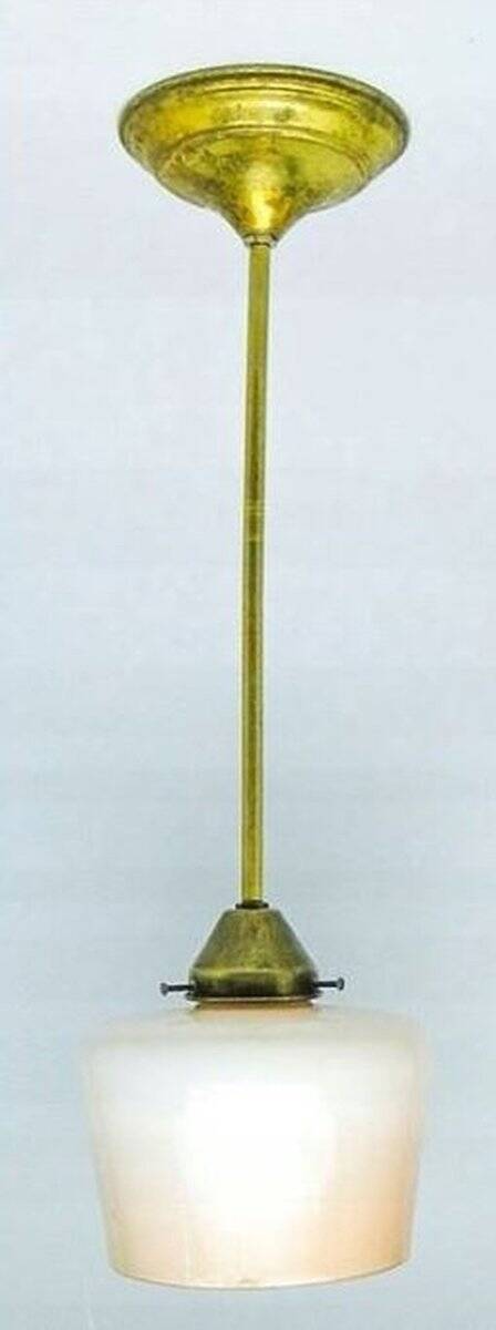 Mid-century pendant lamp in brass and glass, 1950s