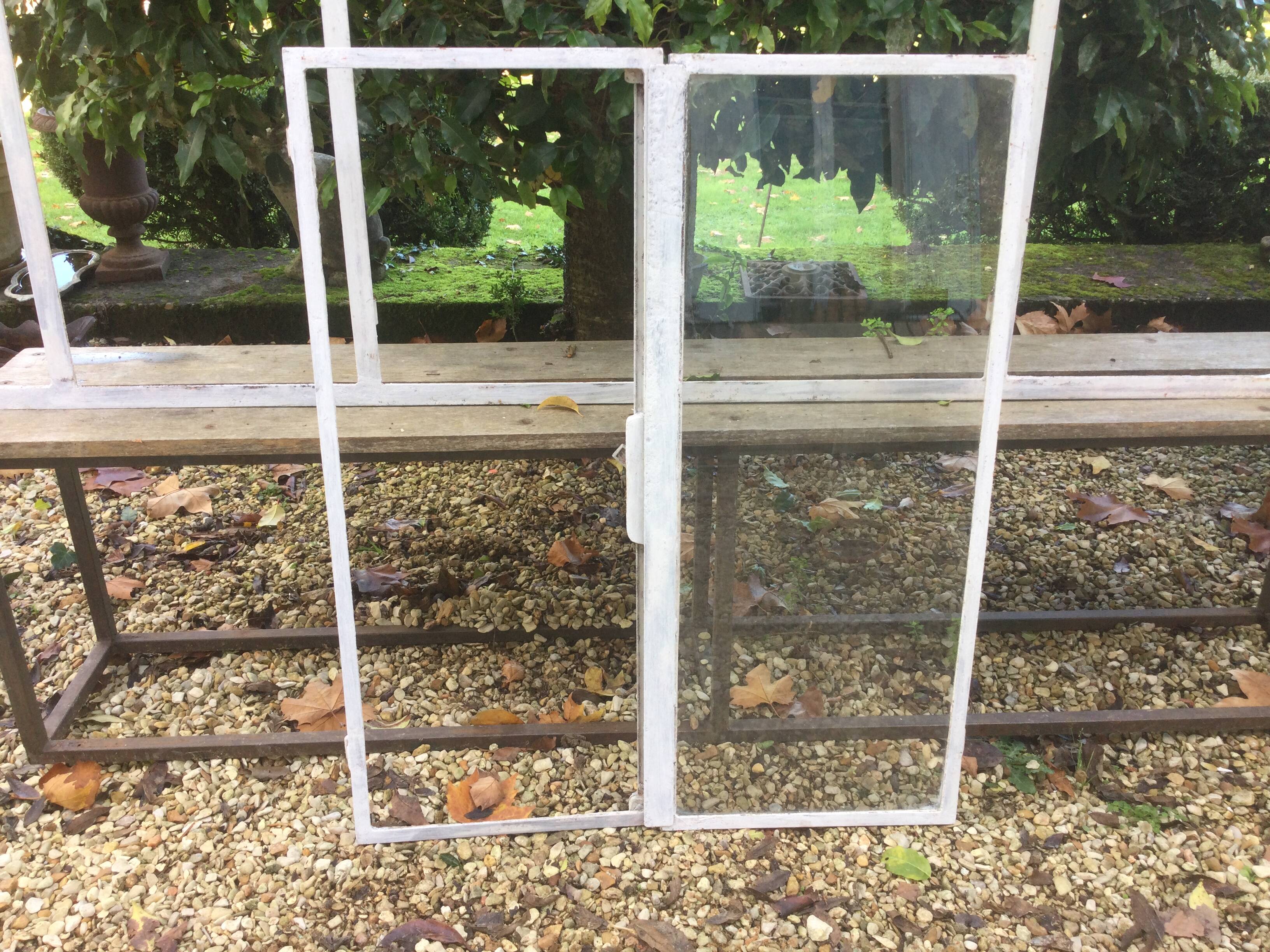Old glass roof with door and window