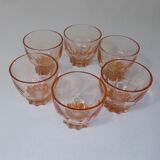 6 pink glasses