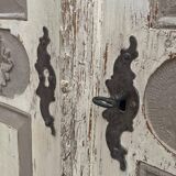 White and gray painted cabinet