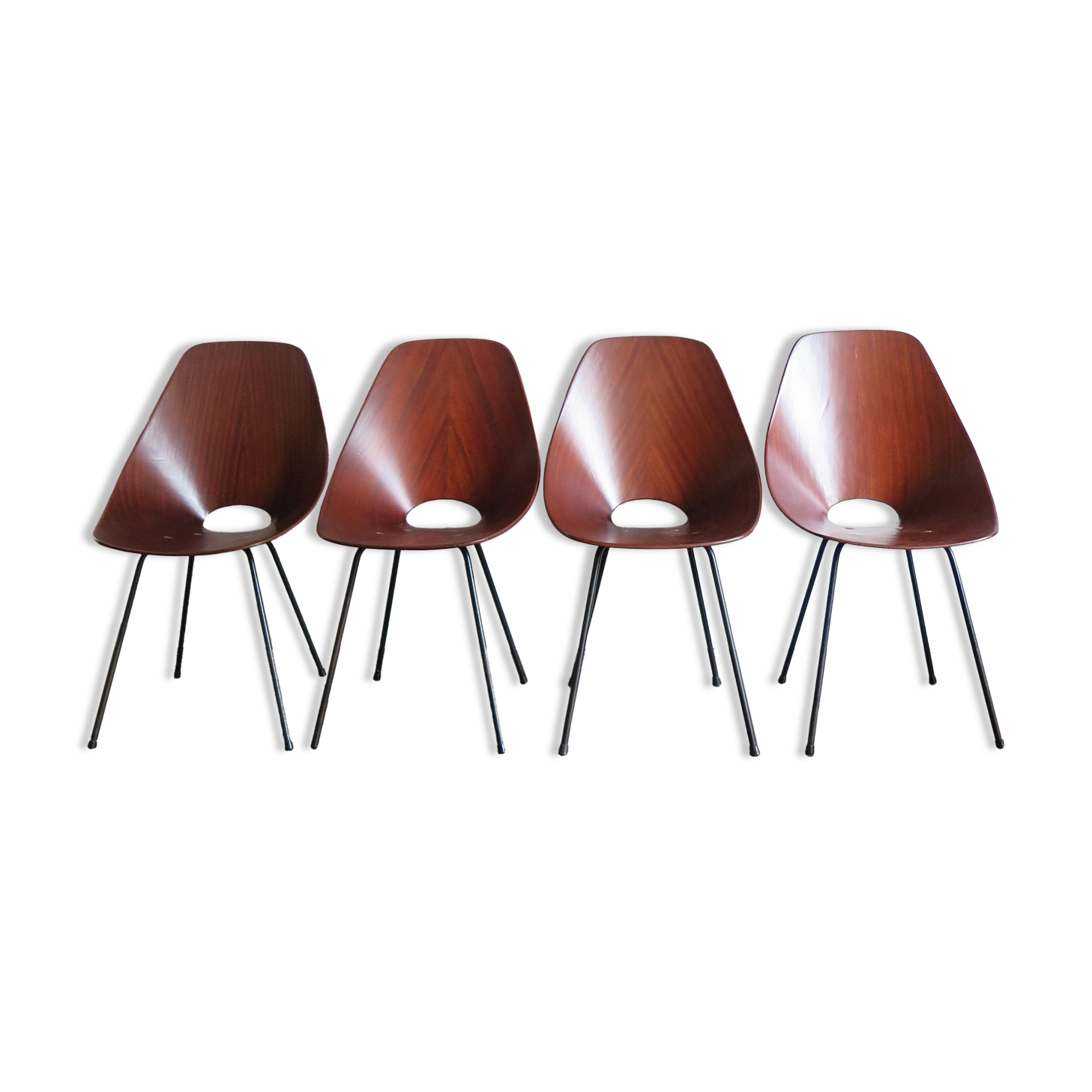 Vittorio Nobili for Fratelli Tagliabue Italian Medea dining chairs, 1950s