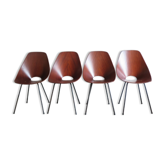 4 chaises de salle à manger italiennes Vittorio Nobili pour Fratelli Tagliabue Medea, années 1950