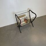 Mahogany side table & magazine holder from 1950'