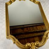 Miroir hexagonal en bois doré