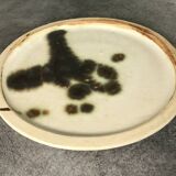 Small vintage plate from the La Colombe pottery, Vallauris artistic effect stoneware