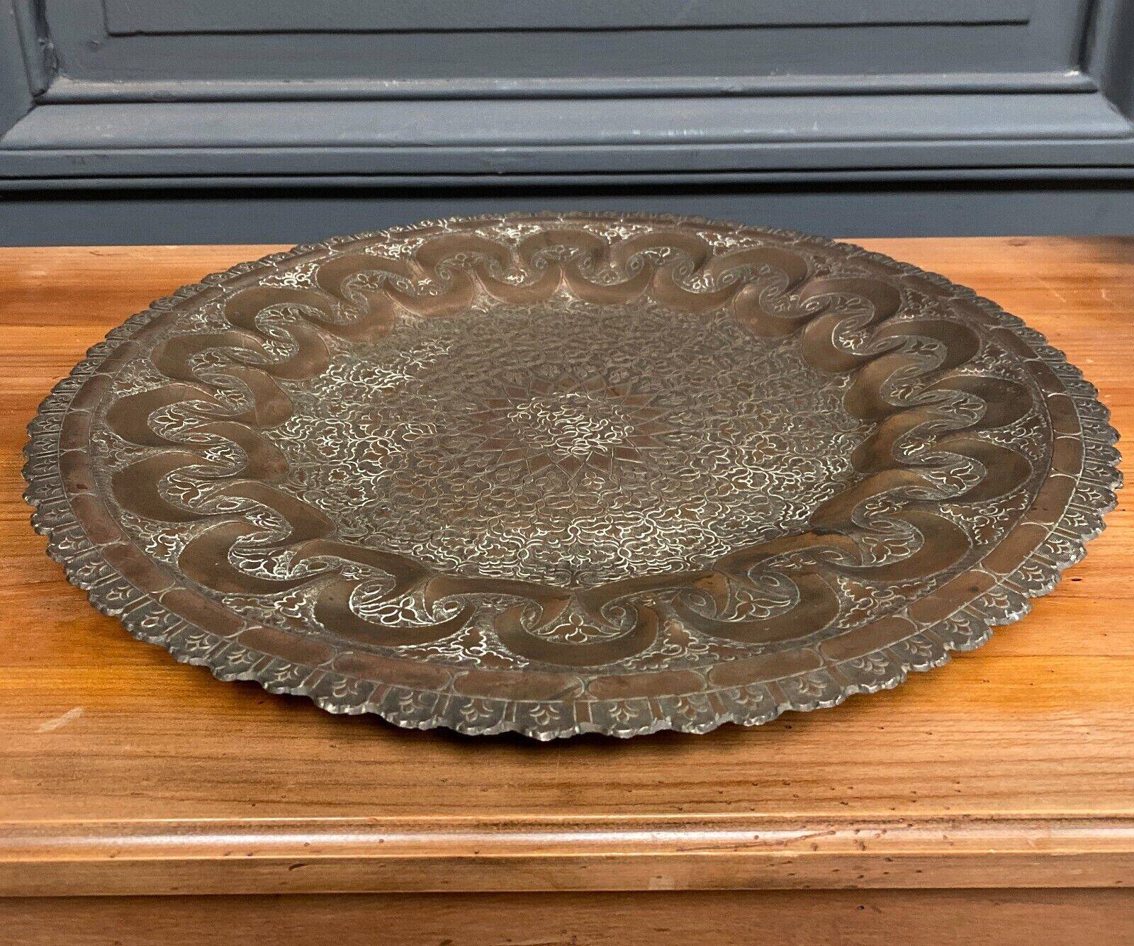 Oriental tea tray in copper or brass mid-20th century