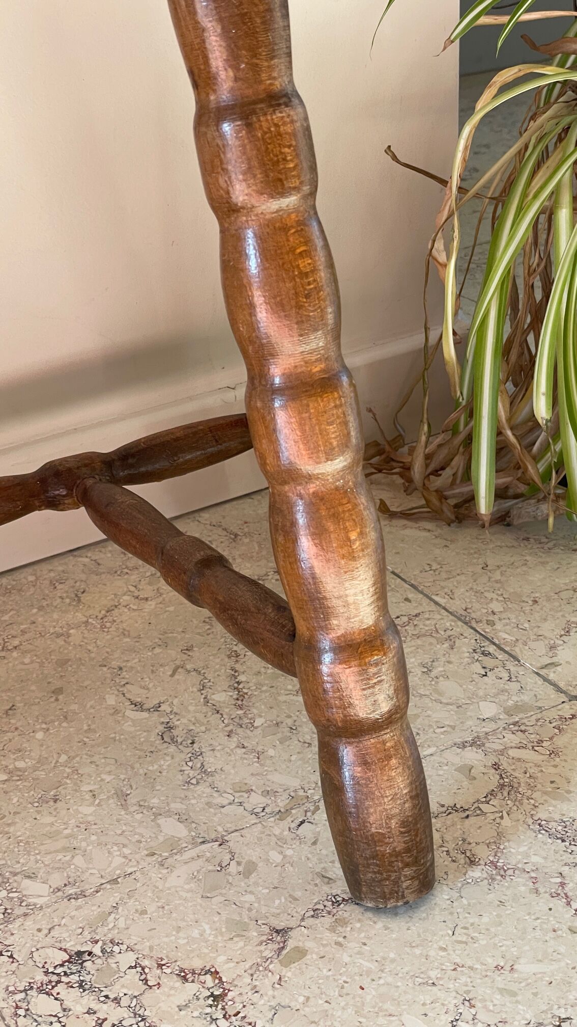 Wooden stool tripod vintage