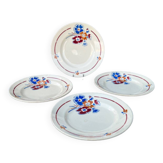 Lot de 4 assiettes  plates St Amand