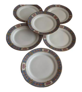 LOT DE 6 Assiettes à Huitres SALINS, Porcelaine, D : 24 cm, France EUR 60,00 - FR
