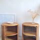 Pair of wicker bedside tables circa the 1970s.