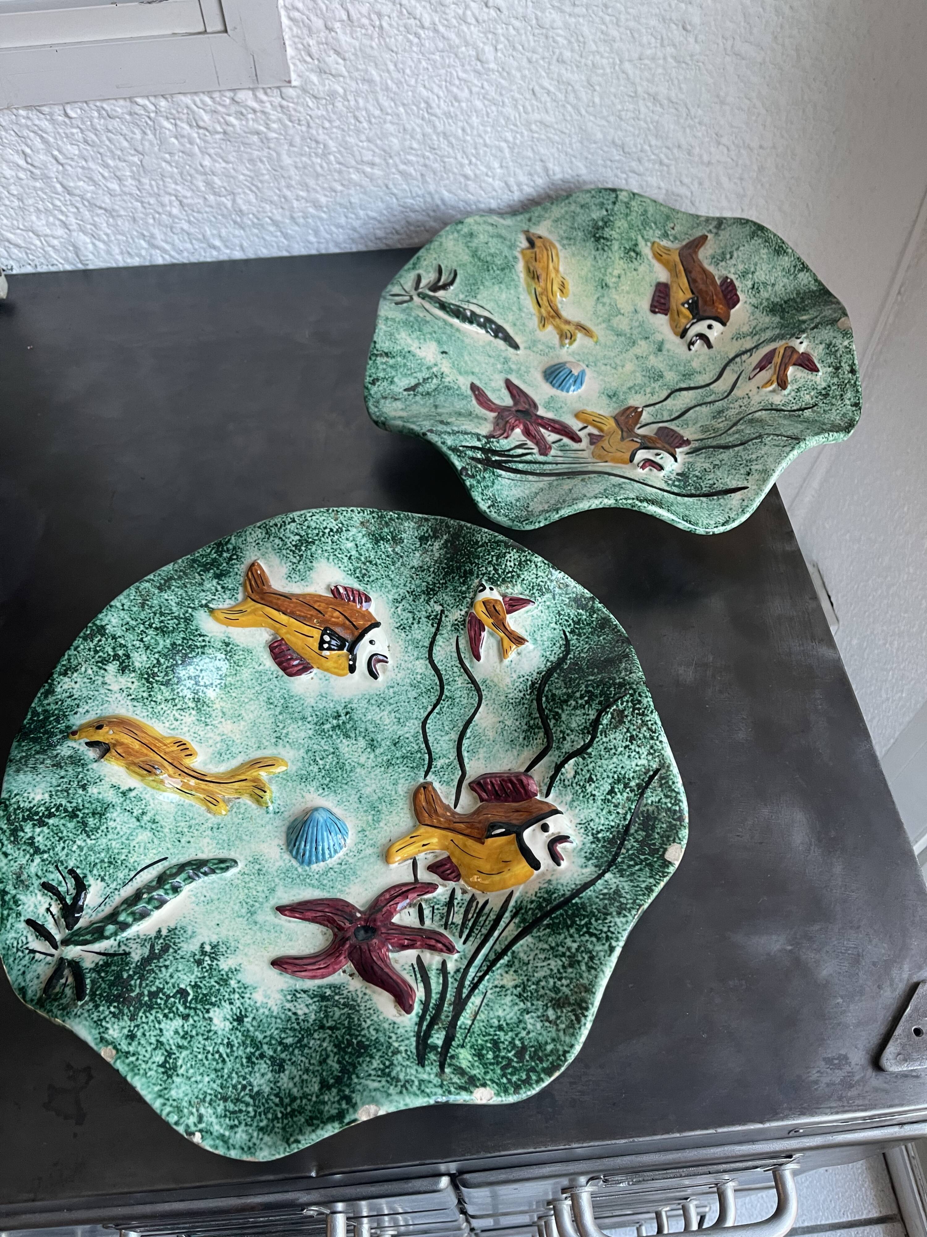 Pair of ceramic plates 50s/60s