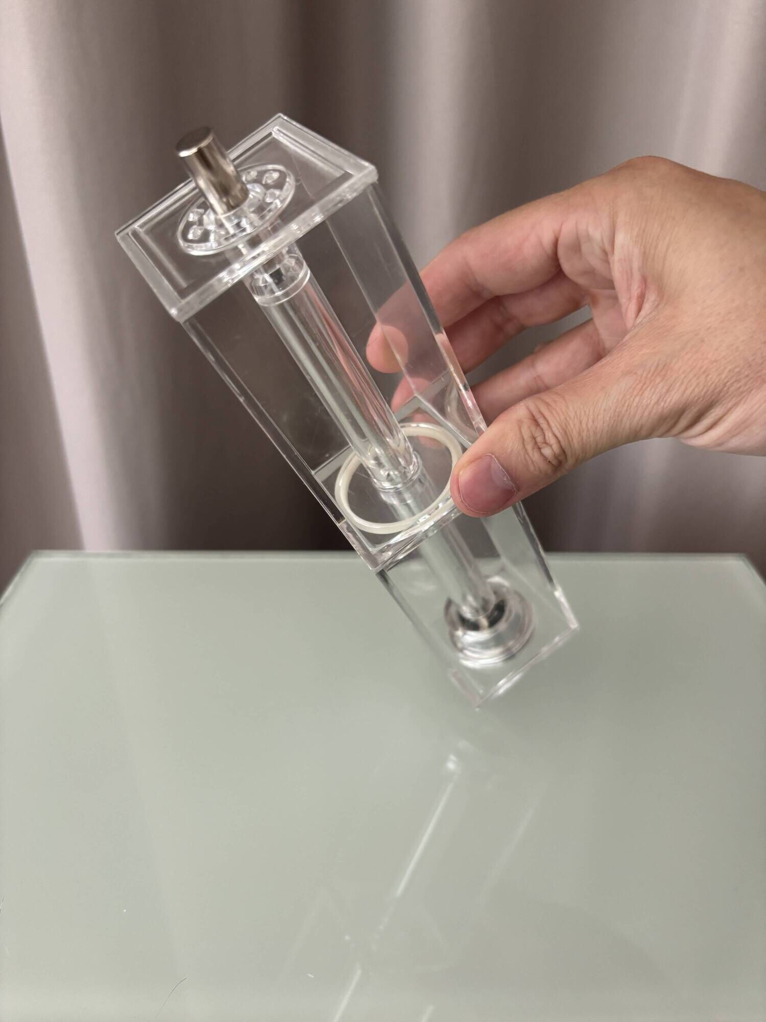 Vintage Dansk Style Acrylic Pepper Mill, Made in Hong Kong, 1970s