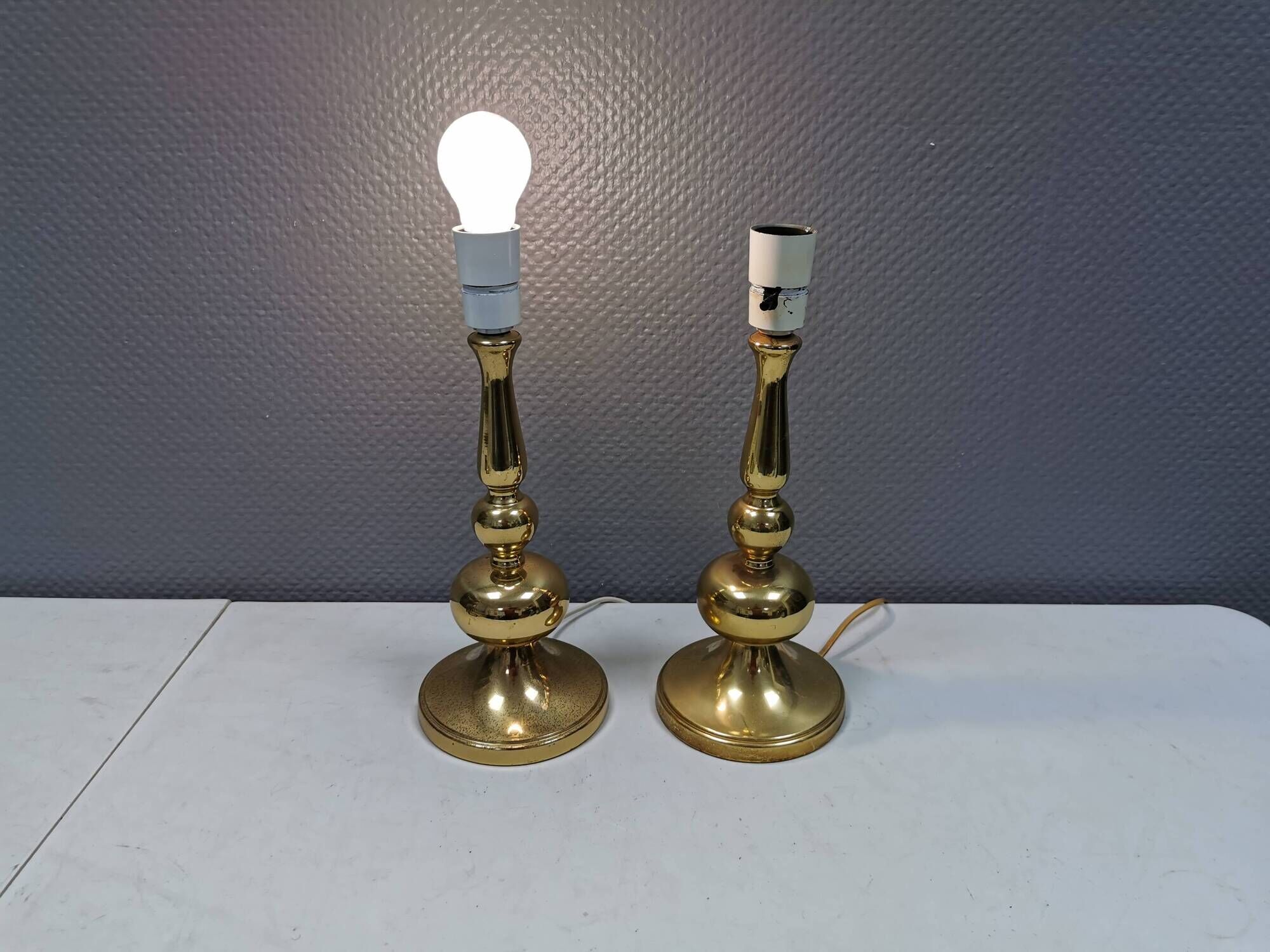 A set of beautiful table lamps in brass from Danish Frandsen Lighting 1980s