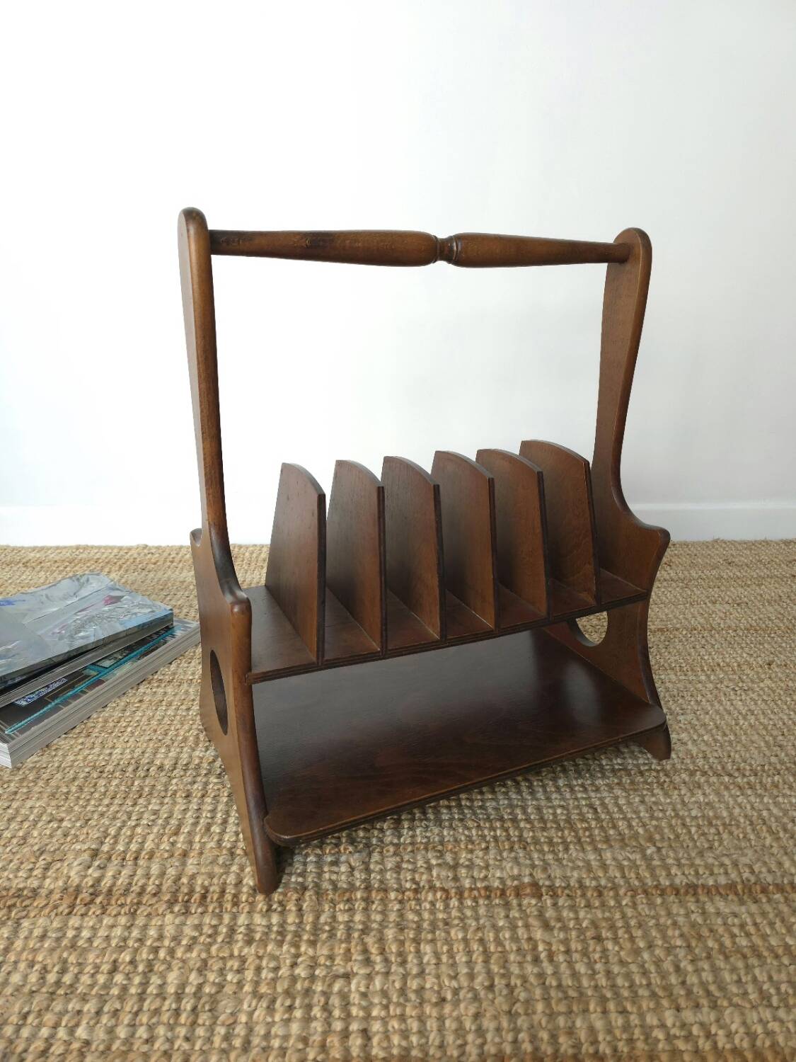 Wooden magazine rack