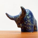 Ancient German sculpture Taurus in pottery by Otto Keramik.