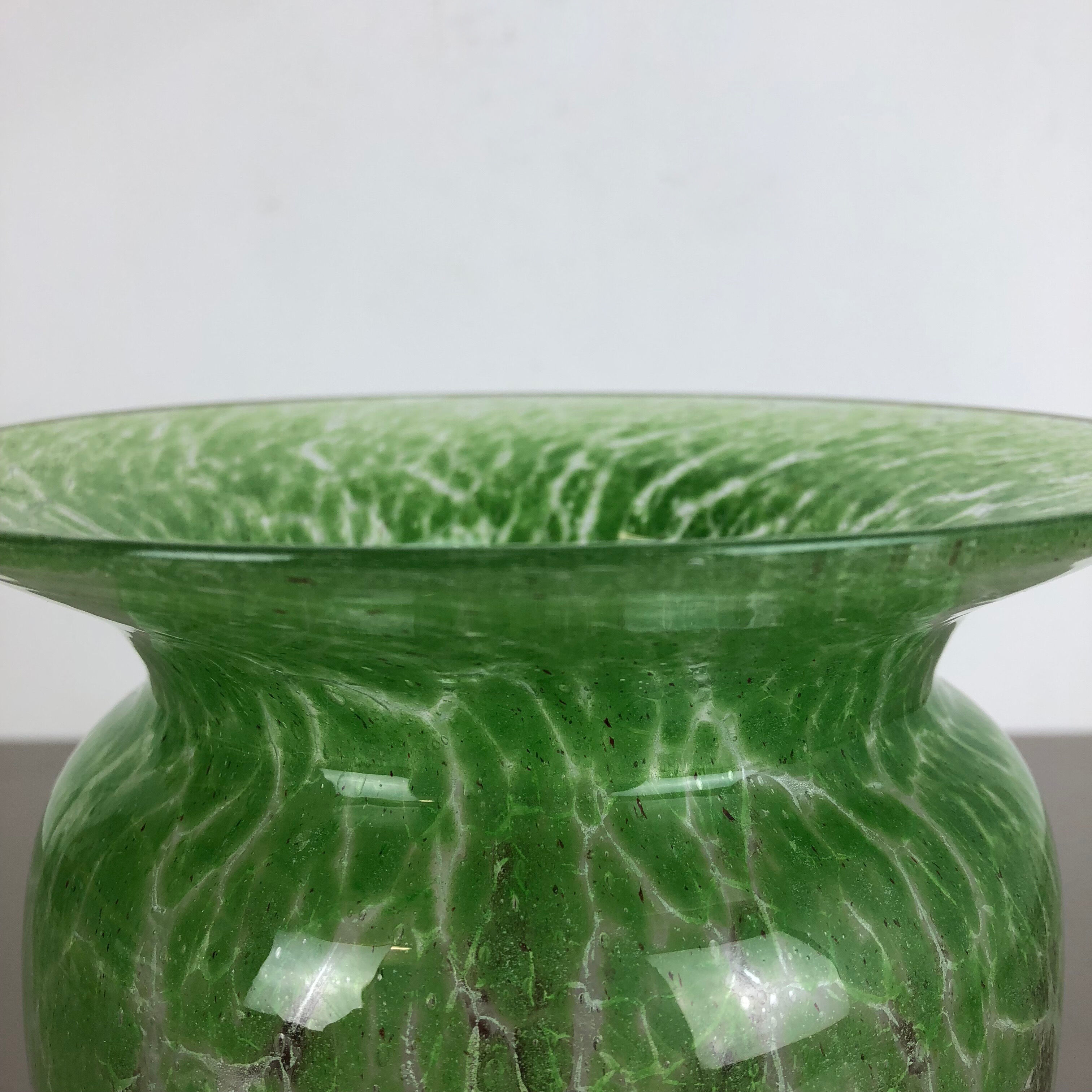 German glass vase by Karl Wiedmann for WMF Ikora, 1930s Bauhaus Art Deco