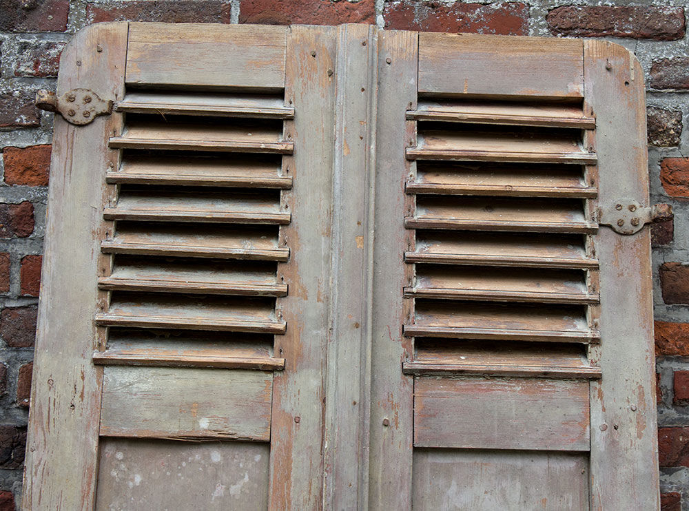 Old pair of wooden shutters 152 cm