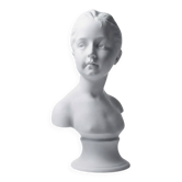 Bust of Louise Brongniart after Houdon, white biscuit Tharaud Limoges 20th century.