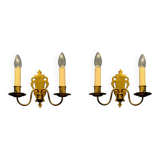 Pair of brass wall sconces by Schroder & Co