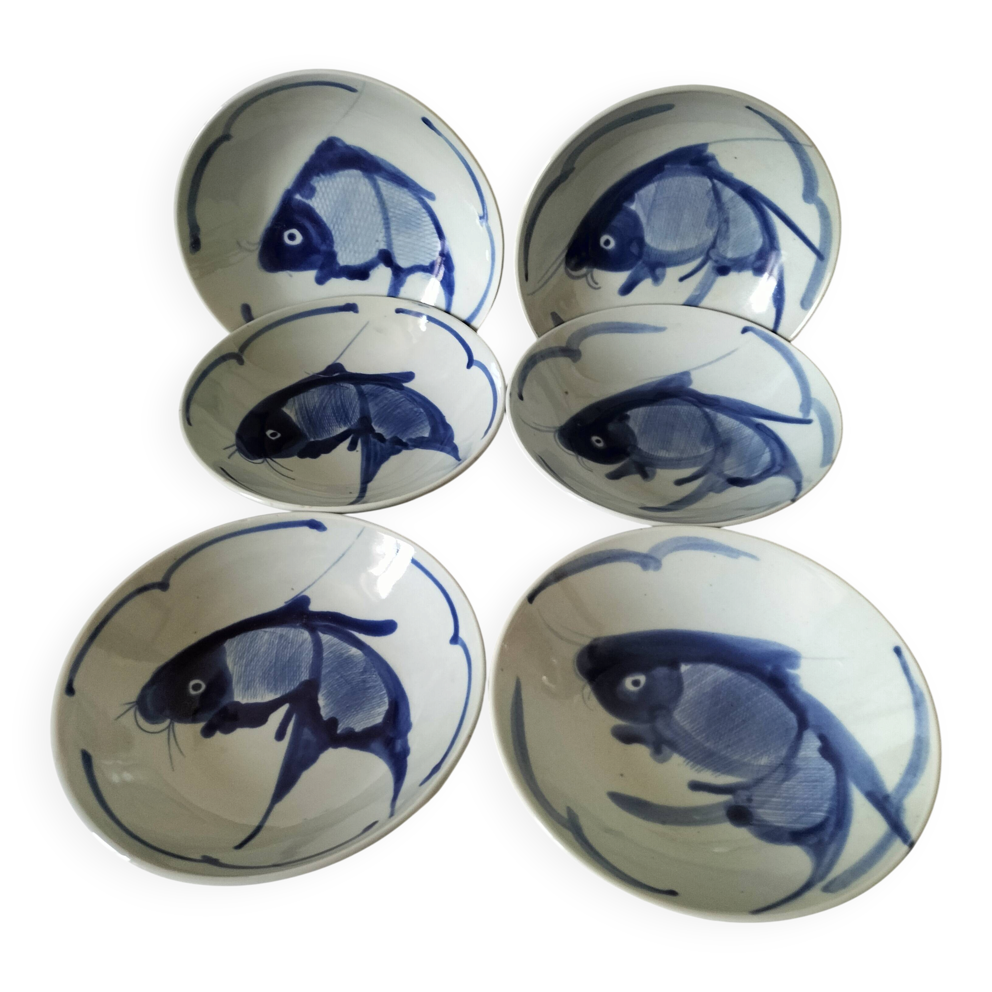 6 assiettes creuses chinoises vintage