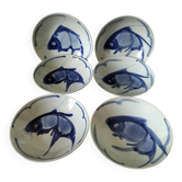 6 assiettes creuses chinoises vintage