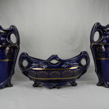 Lunéville Keller old french mantelpiece vases planter 19th