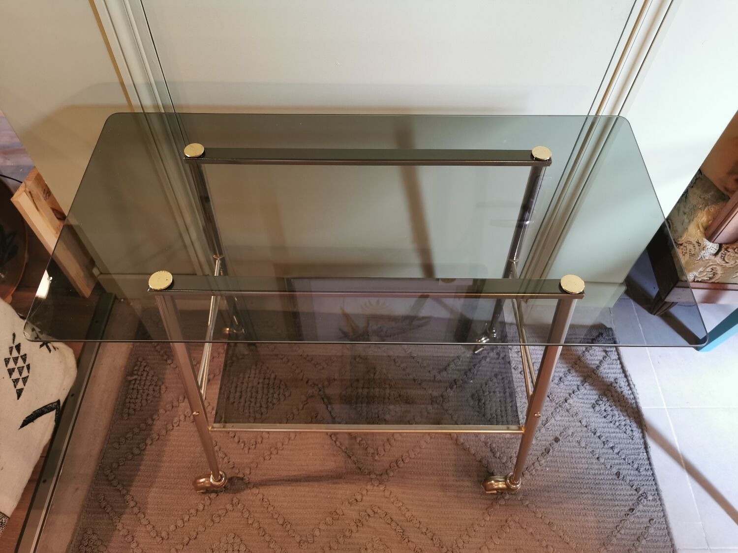 Rolling service 60s glass and brass