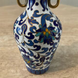 Miniature vase in brass and cloisonné enamel
