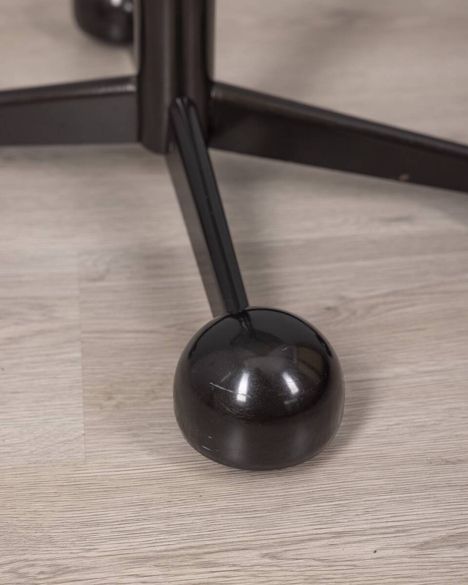 Vintage 1970s side table trolley in black metal and glass by allegri parma