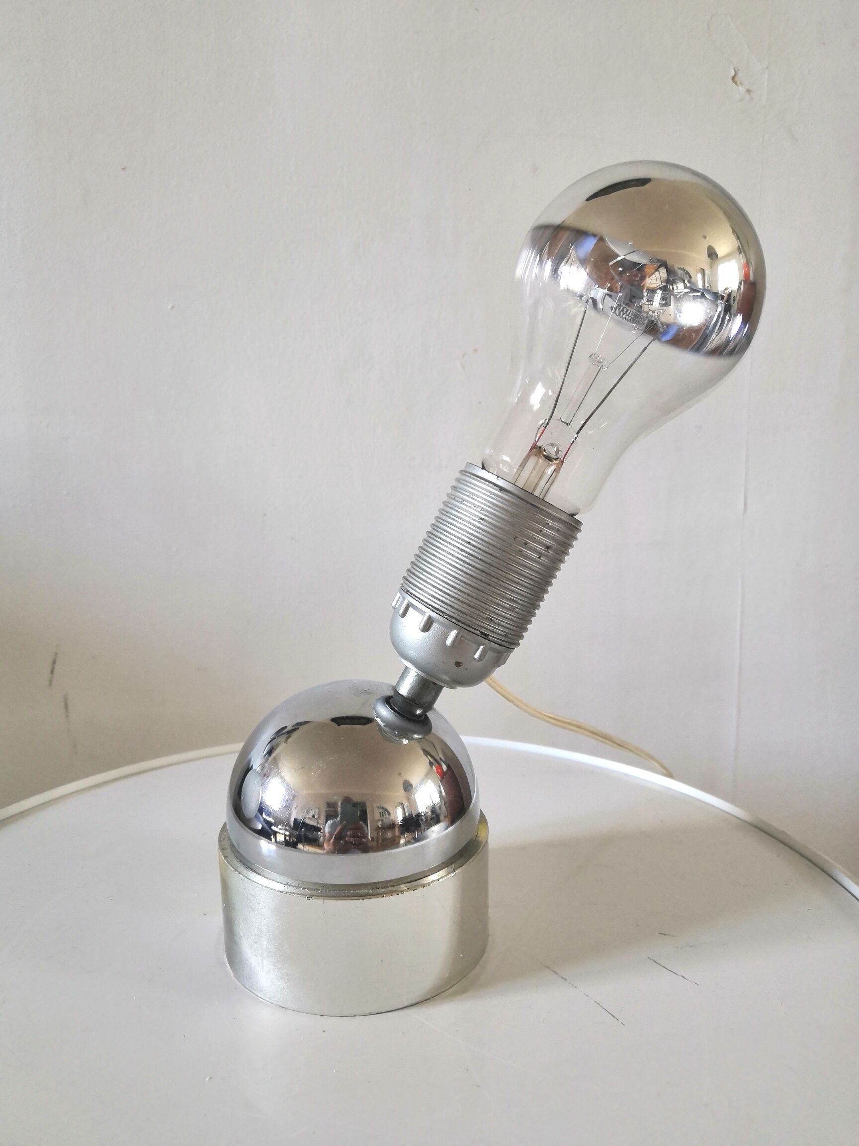 Culbuto lamp in steel design 70s