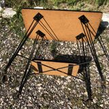 Harness Table Hifi On Wheels Feet Eiffel Metal Black Vintage