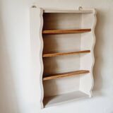 Linen-colored wooden shelf