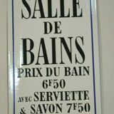 Enamelled plate "bathroom"