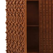 Contemporary Craftsmanship Solid Wood Pair of Brutalist Italian Sideboards