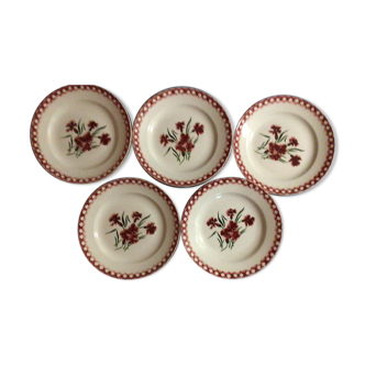 Lot of 5 plates digoin sarreguemines, mignardises model