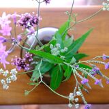 Blown glass ball vase by Claude Morin, Dieulefit France 1979