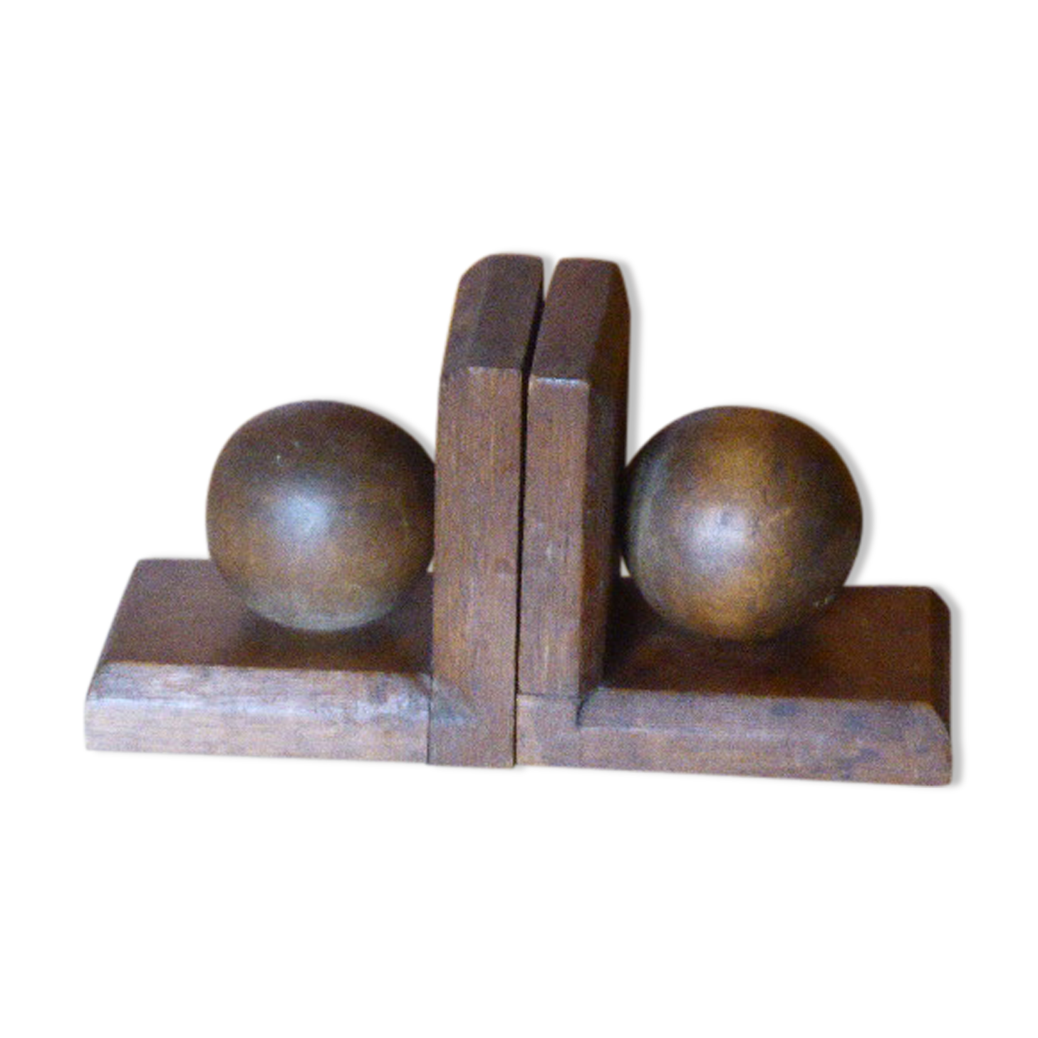 Paire de serres livre les boules en bois Art Déco