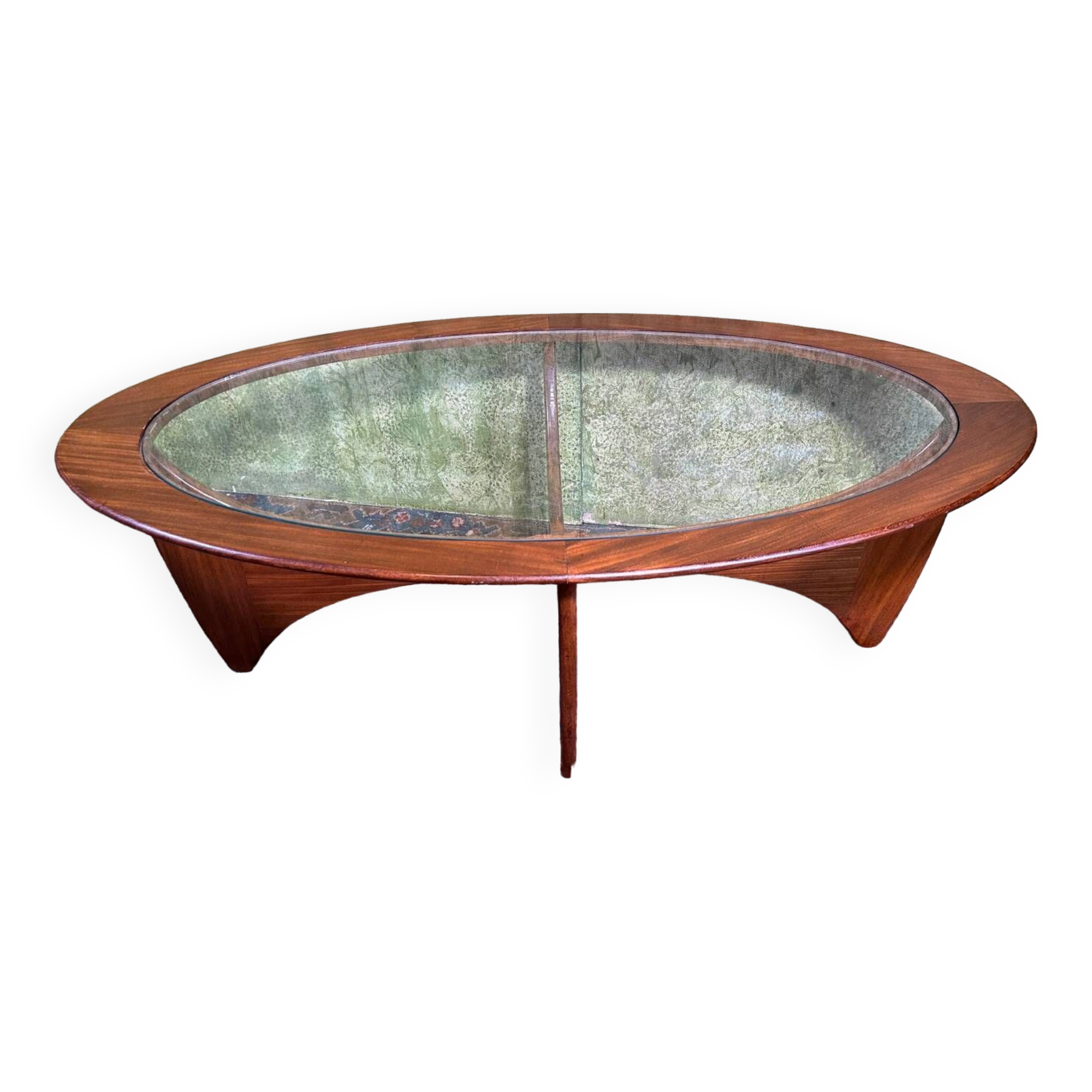 Table basse vintage rétro vintage ovale en teck par GPlan 1960