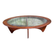 Table basse vintage rétro vintage ovale en teck par GPlan 1960