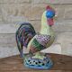 Polychrome decorative rooster in Paris Porcelain statue H30cm