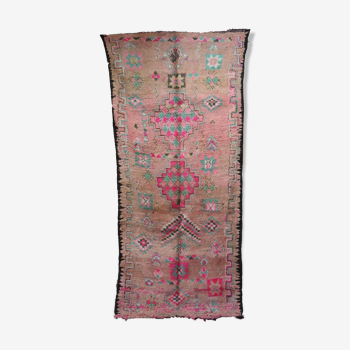 Moroccan pink carpet - 149 x 348 cm