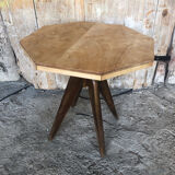 Vintage octagonal wood table
