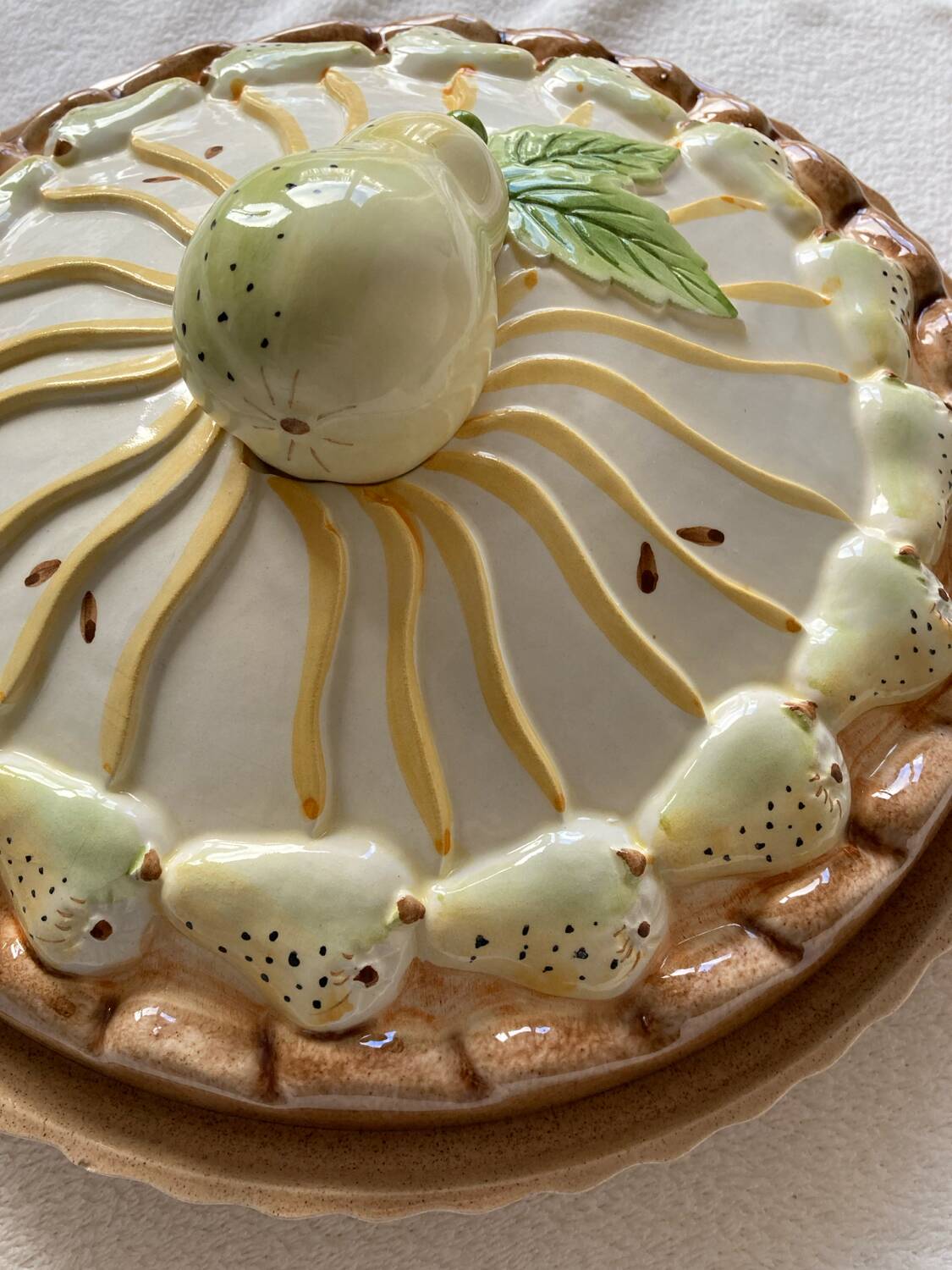 Plat à tarte barbotine poire siléa