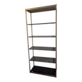 Vintage Ligne Roset Smoked Glass & Metal Shelving Unit (1980s) moo